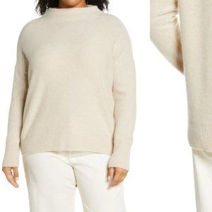 XS NWOT Vince boiled cashmere funnel neck in white sand